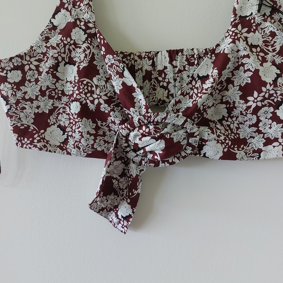 Zara  brown crop top with buckle nwt size L - Picture 6 of 9